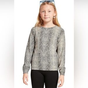 Volcom NWT sweater Over N Out size XS extra small 5/6 animal print snakeskin